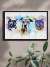 Load image into Gallery viewer, Vibrant WaterColour Sibling - Custom Pet Poster