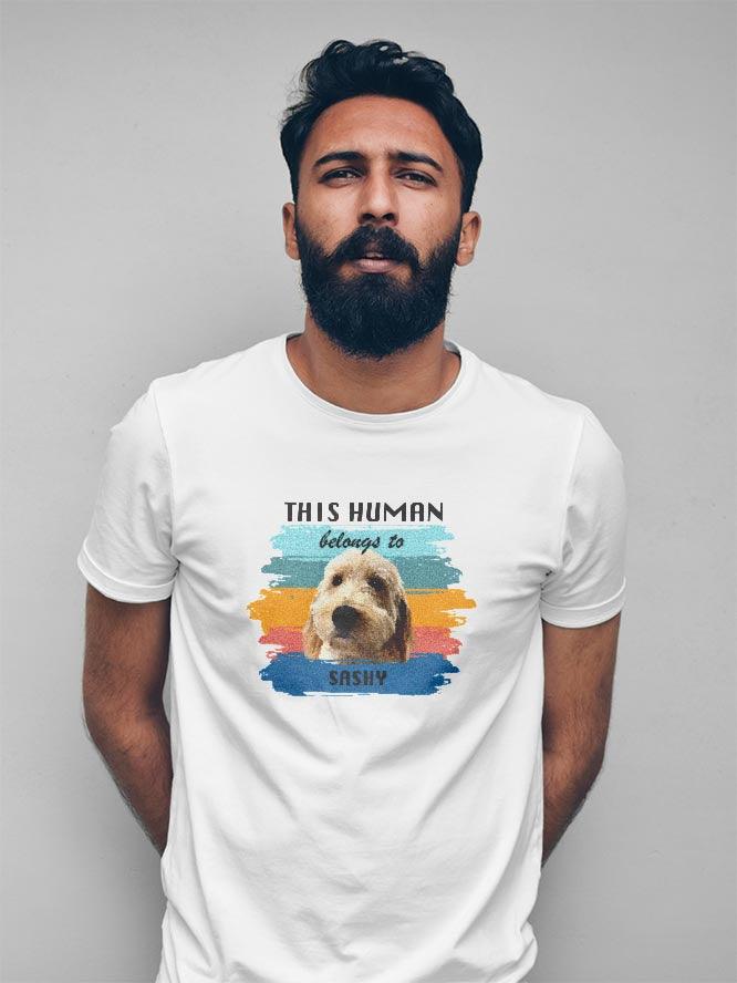 This Human Belongs to - Custom Pet Tshirt - NextGenPaws Pet Portraits