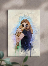 Load image into Gallery viewer, WaterColour Human and Pet - Custom Sibling Pet Portrait - NextGenPaws Pet Portraits