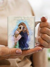 Load image into Gallery viewer, WaterColour Human and Pet - Custom Sibling Pet Mug - NextGenPaws Pet Portraits
