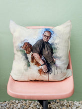 Load image into Gallery viewer, WaterColour Human and Pet - Custom Sibling Pet Pillow - NextGenPaws Pet Portraits