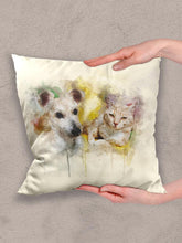 Load image into Gallery viewer, WaterColour Sibling - Custom Pet Pillow - NextGenPaws Pet Portraits