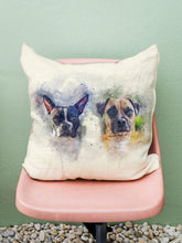 Load image into Gallery viewer, WaterColour Sibling - Custom Pet Pillow - NextGenPaws Pet Portraits