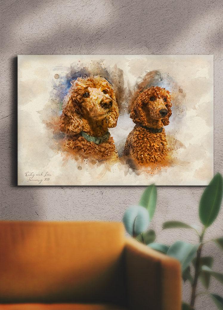 WaterColour Sibling - Custom Pet Portrait - NextGenPaws Pet Portraits
