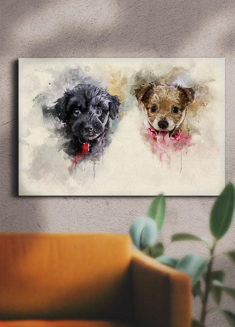WaterColour Sibling - Custom Pet Portrait - NextGenPaws Pet Portraits