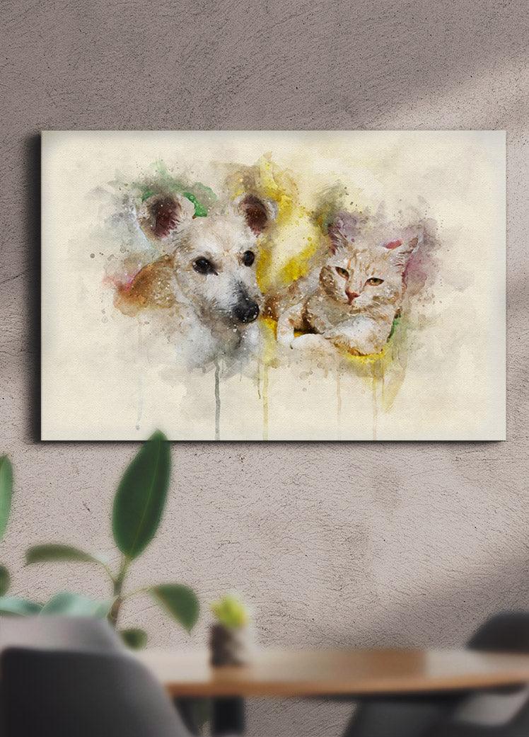 WaterColour Sibling - Custom Pet Portrait - NextGenPaws Pet Portraits