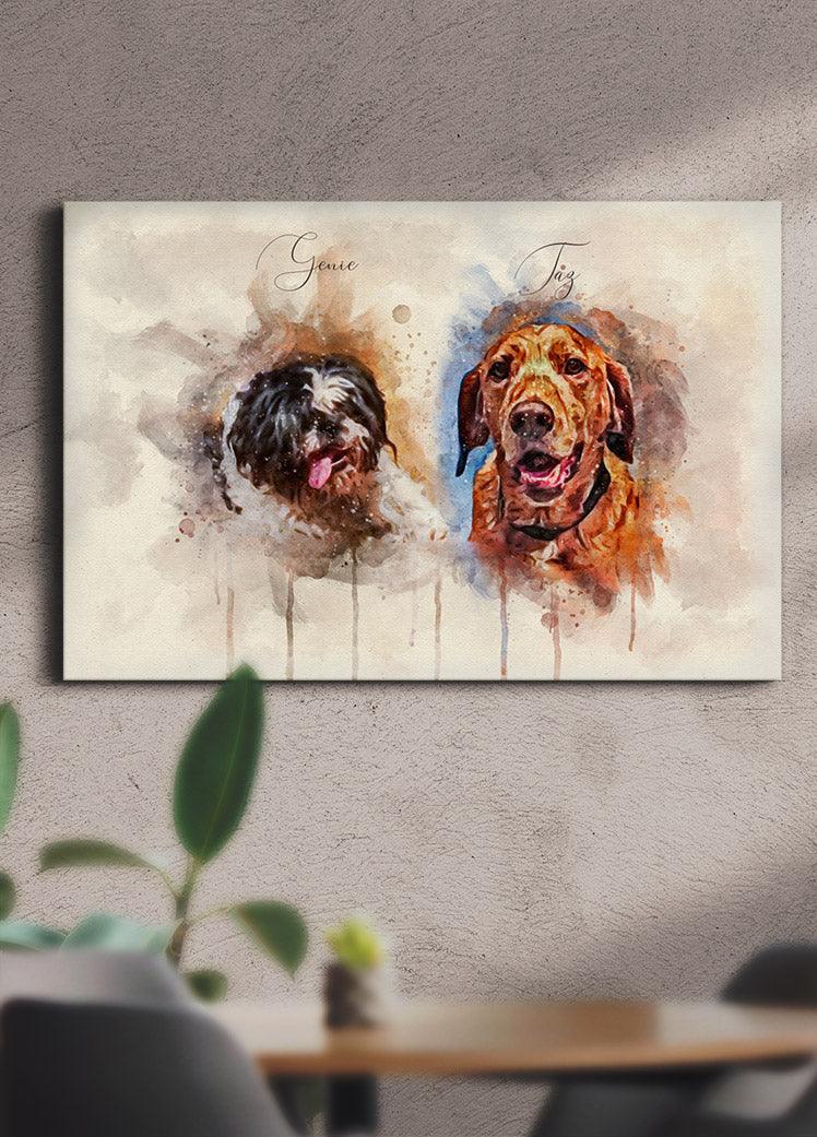 WaterColour Sibling - Custom Pet Portrait - NextGenPaws Pet Portraits