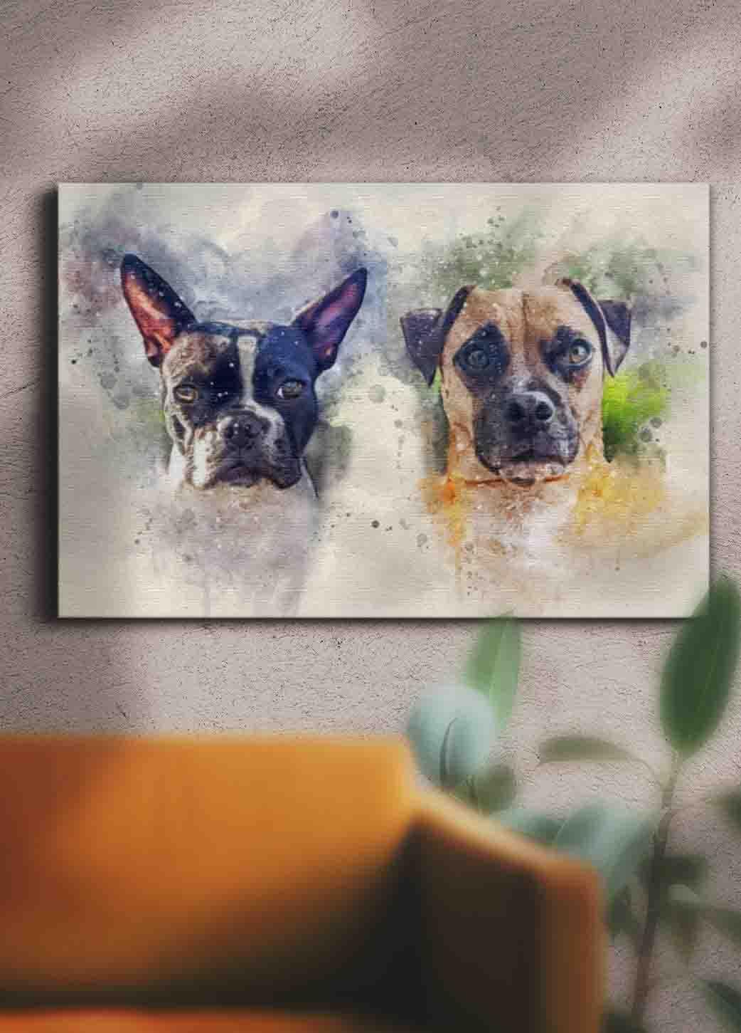 WaterColour Sibling - Custom Pet Portrait - NextGenPaws Pet Portraits