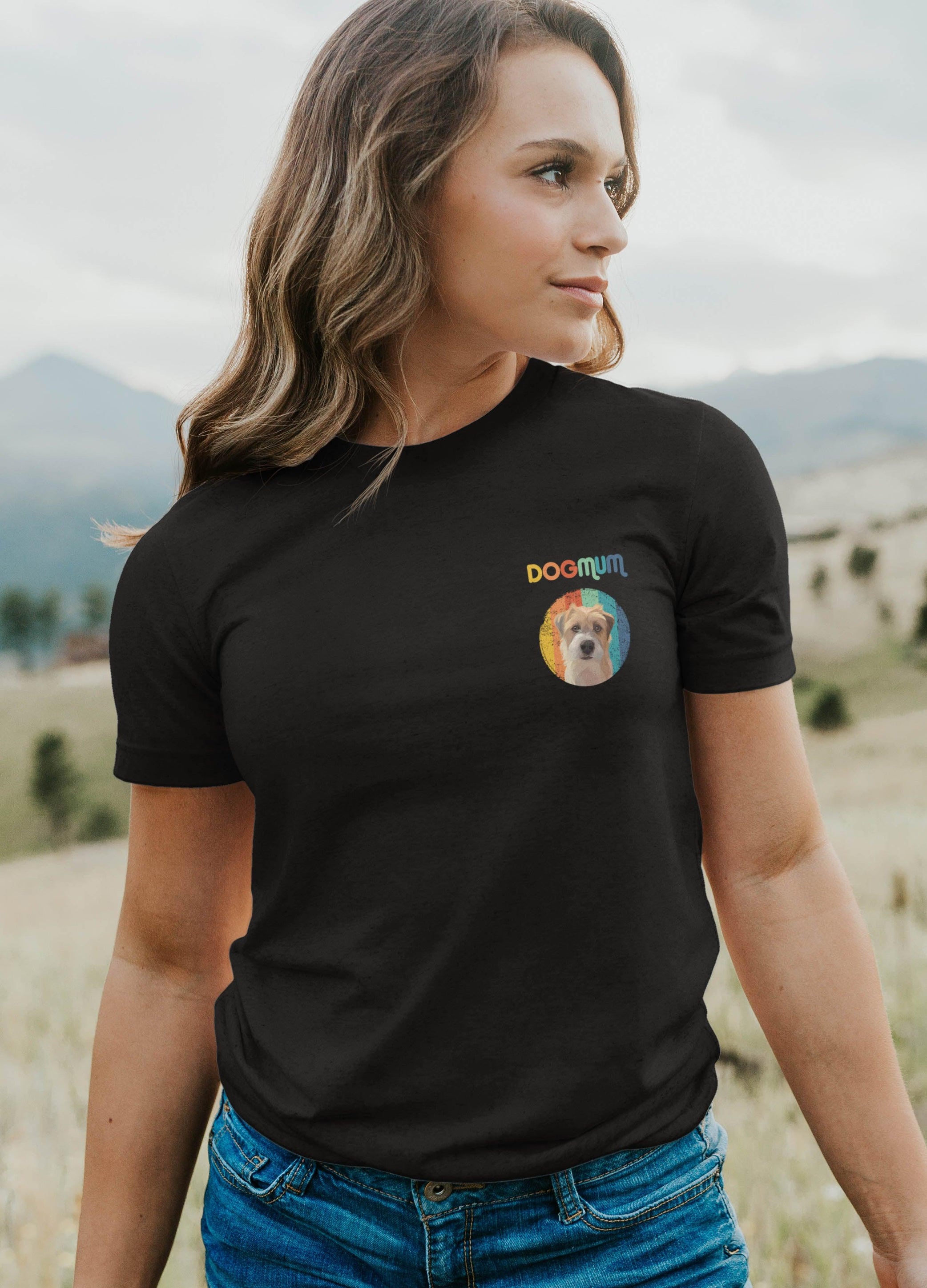 Dog Mum Pocket - Custom Pet TShirt - NextGenPaws Pet Portraits