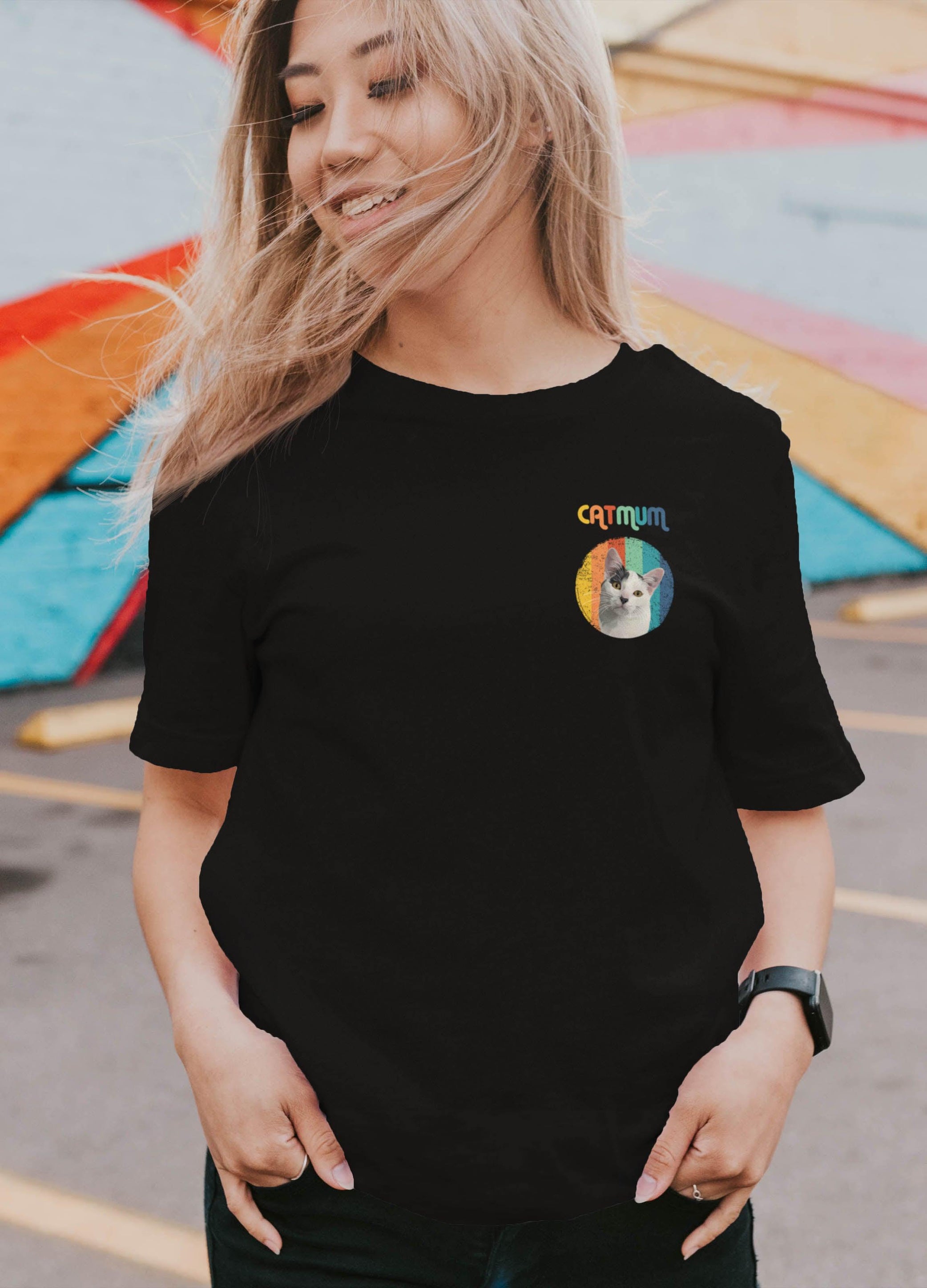 Cat Mum Pocket - Custom Pet TShirt - NextGenPaws Pet Portraits