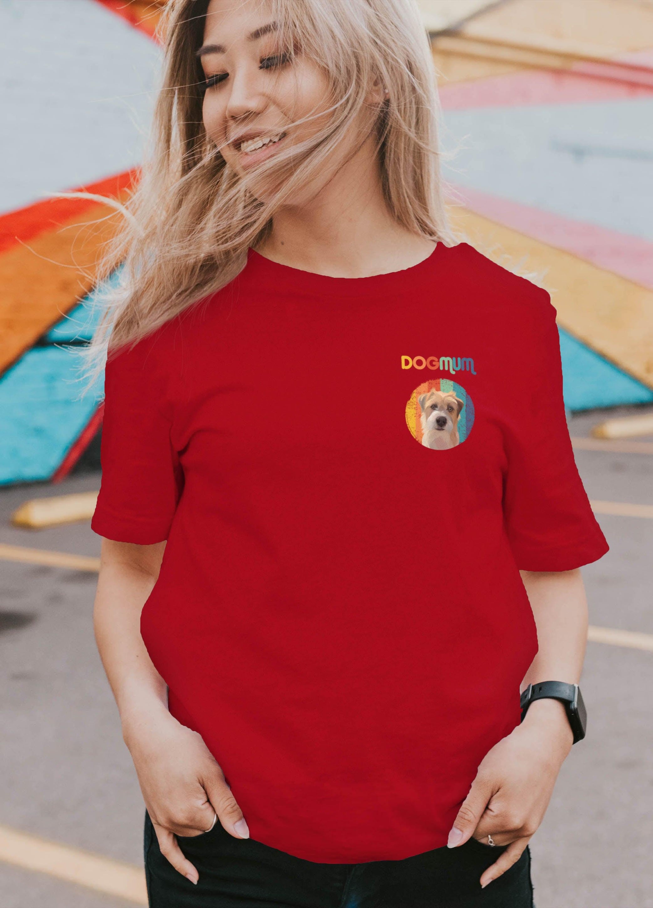 Dog Mum Pocket - Custom Pet TShirt - NextGenPaws Pet Portraits