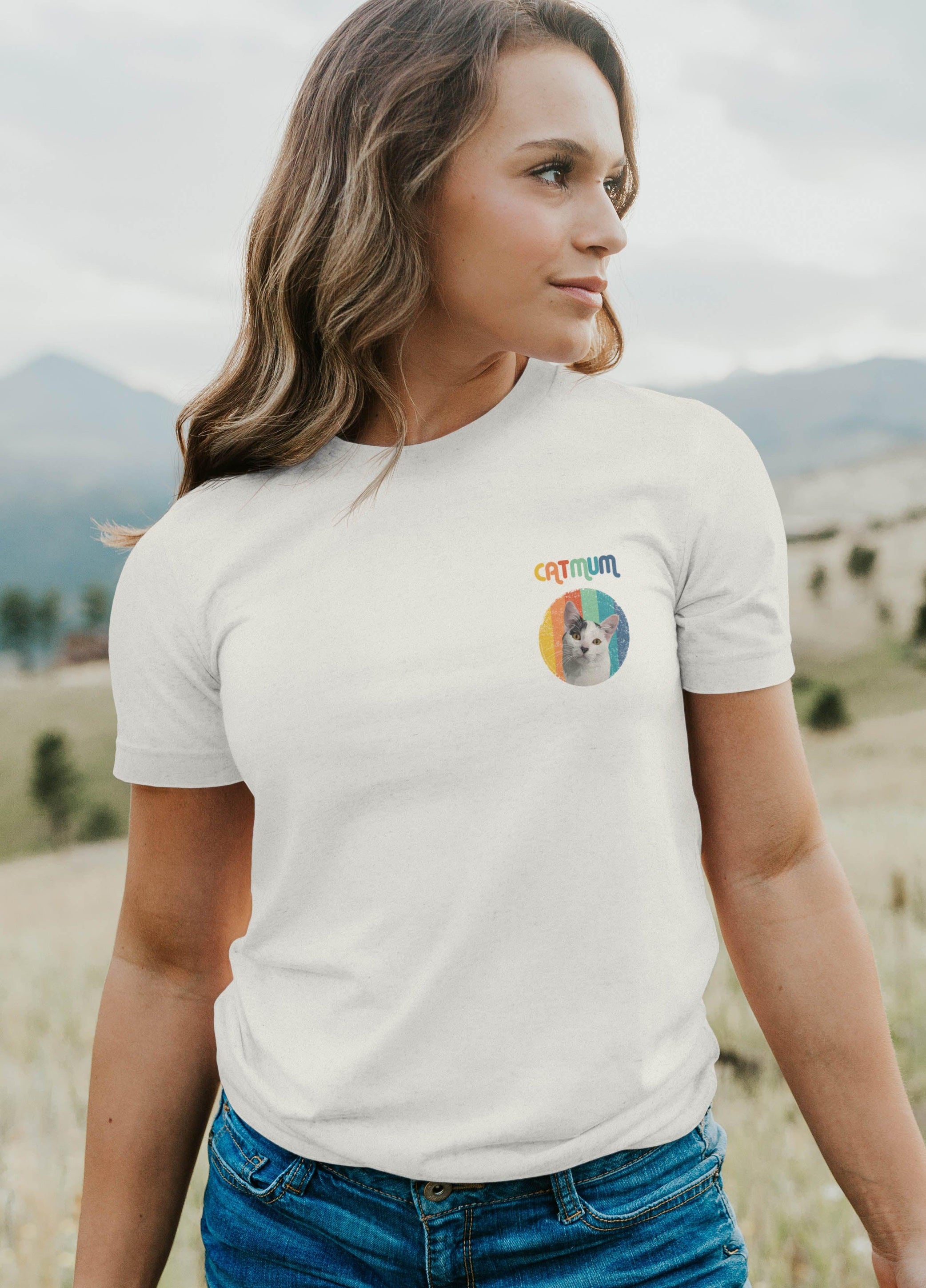 Cat Mum Pocket - Custom Pet TShirt - NextGenPaws Pet Portraits