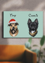 Load image into Gallery viewer, Cartoon Style Sibling - Custom Pet Canvas - NextGenPaws Pet Portraits