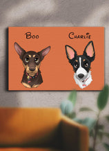 Load image into Gallery viewer, Cartoon Style Sibling - Custom Pet Canvas - NextGenPaws Pet Portraits
