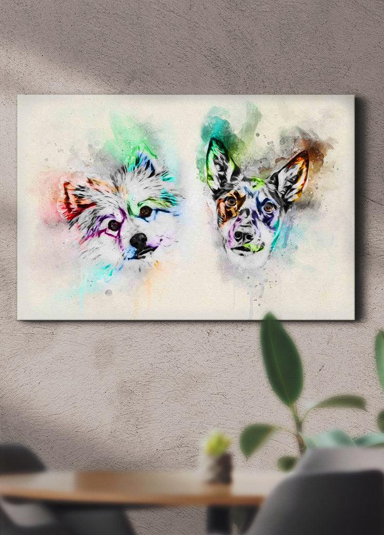 Colourful Painting Sibling - Custom Pet Canvas - NextGenPaws Pet Portraits