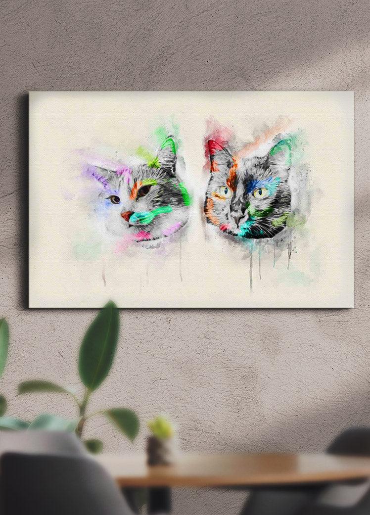 Colourful Painting Sibling - Custom Pet Canvas - NextGenPaws Pet Portraits