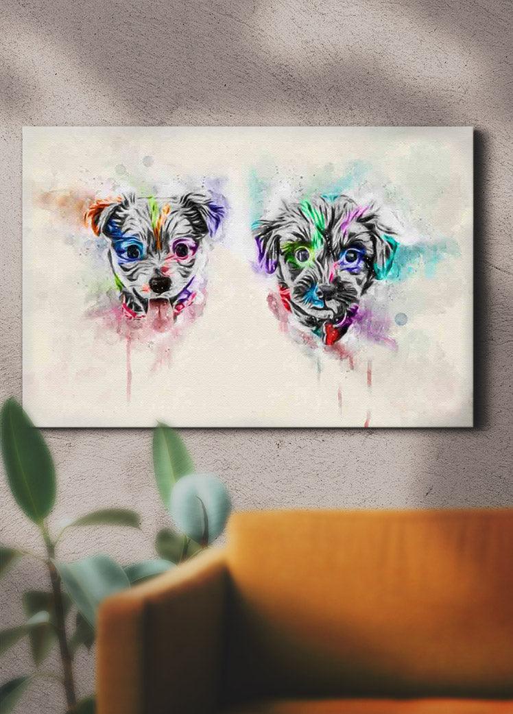 Colourful Painting Sibling - Custom Pet Canvas - NextGenPaws Pet Portraits