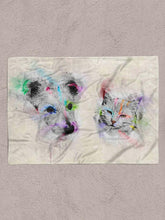 Load image into Gallery viewer, Colourful Painting Sibling - Custom Pet Blanket - NextGenPaws Pet Portraits