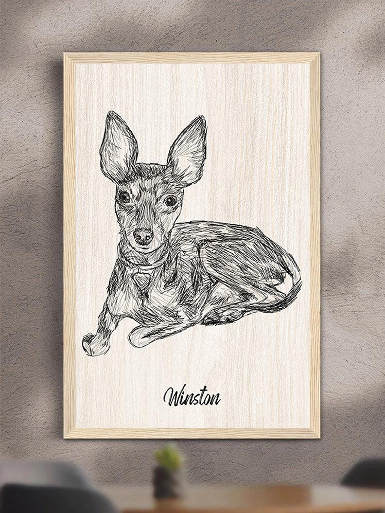 Pencil Sketch - Custom Pet Poster - NextGenPaws Pet Portraits