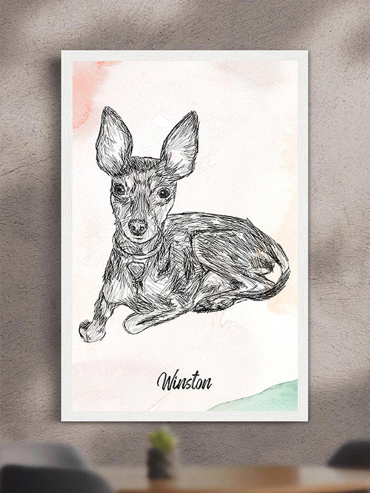 Pencil Sketch - Custom Pet Poster - NextGenPaws Pet Portraits