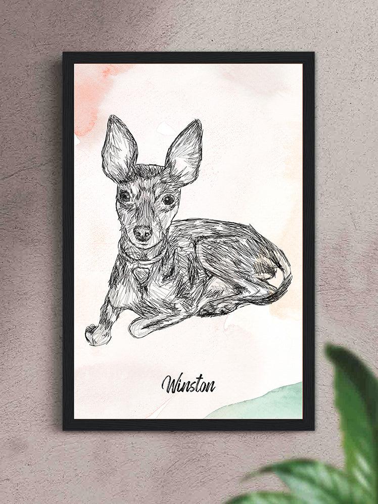 Pencil Sketch - Custom Pet Poster - NextGenPaws Pet Portraits