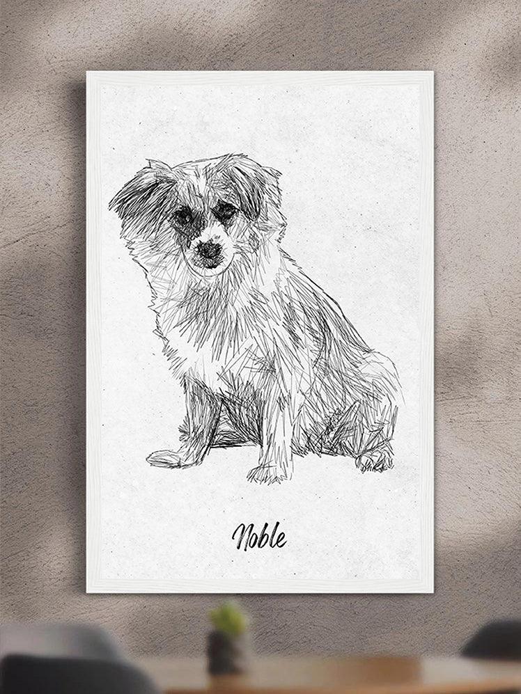 Pencil Sketch - Custom Pet Poster - NextGenPaws Pet Portraits