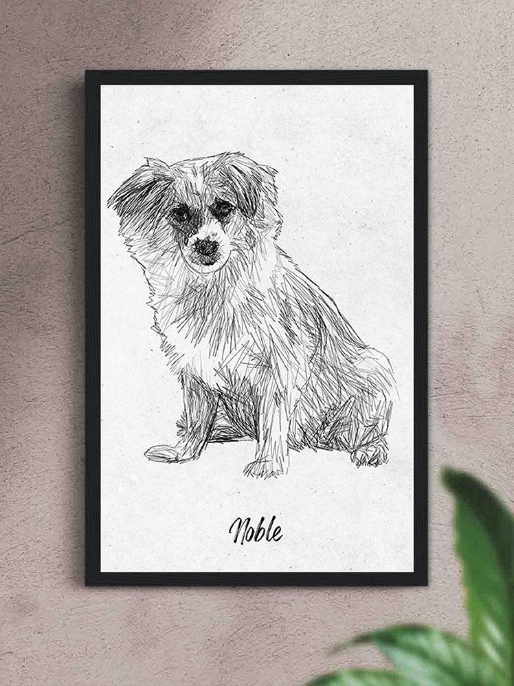 Pencil Sketch - Custom Pet Poster - NextGenPaws Pet Portraits