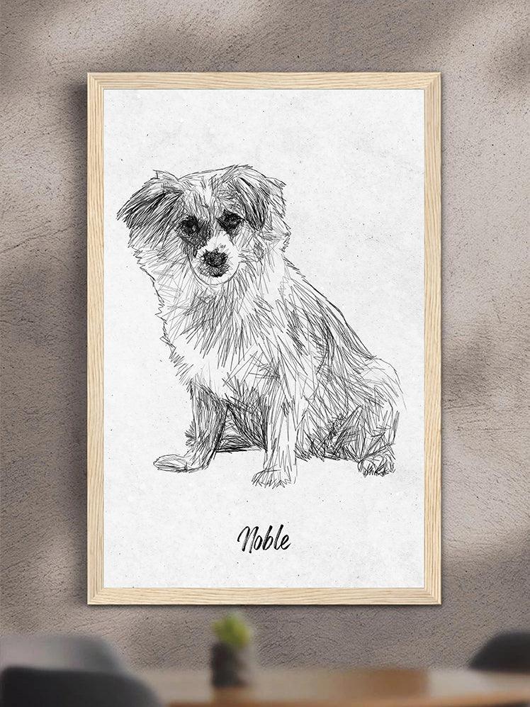 Pencil Sketch - Custom Pet Poster - NextGenPaws Pet Portraits