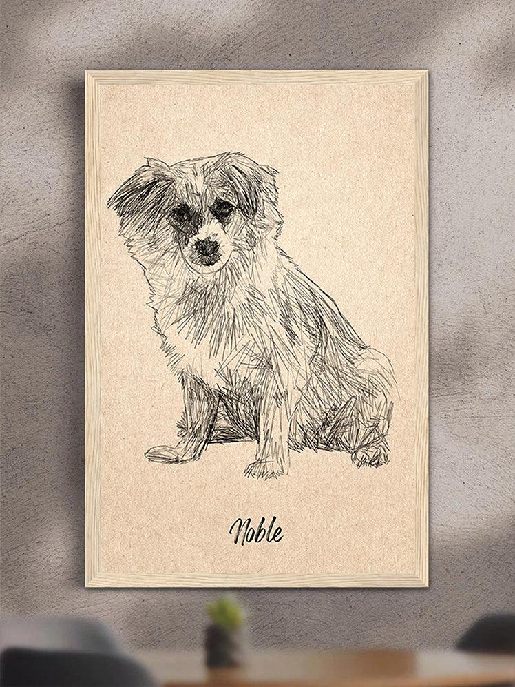 Pencil Sketch - Custom Pet Poster - NextGenPaws Pet Portraits