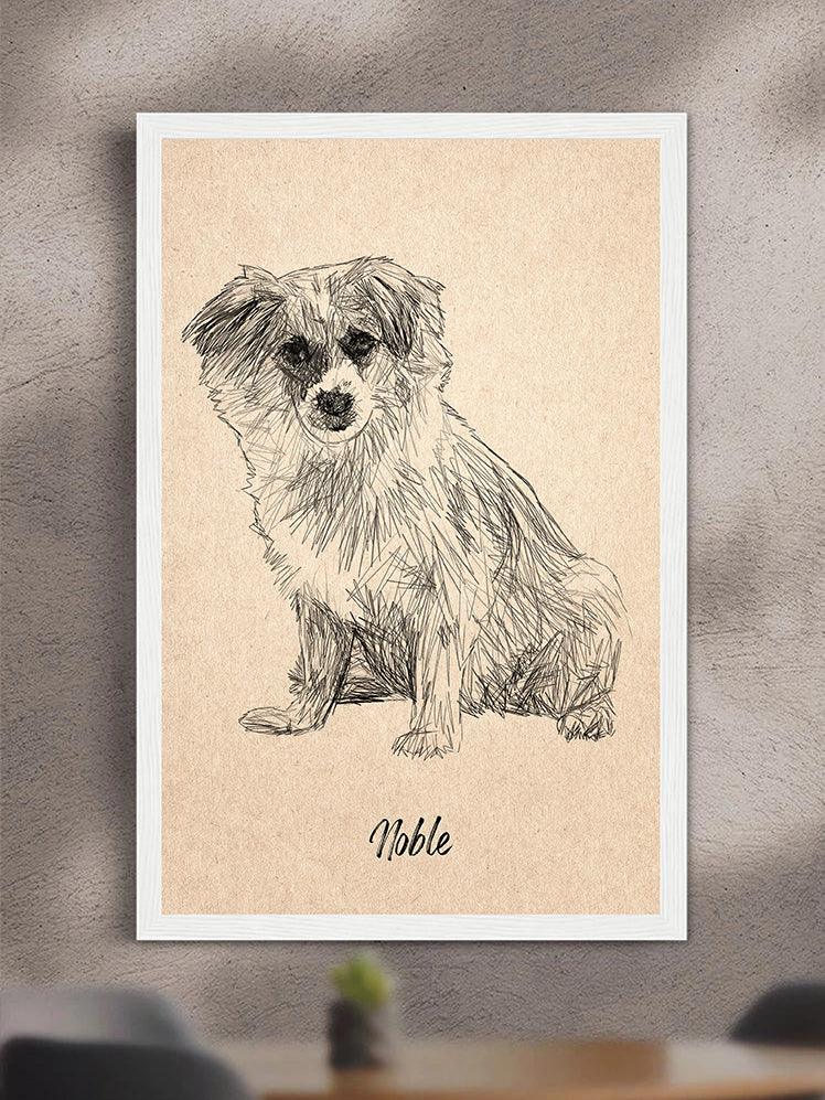 Pencil Sketch - Custom Pet Poster - NextGenPaws Pet Portraits