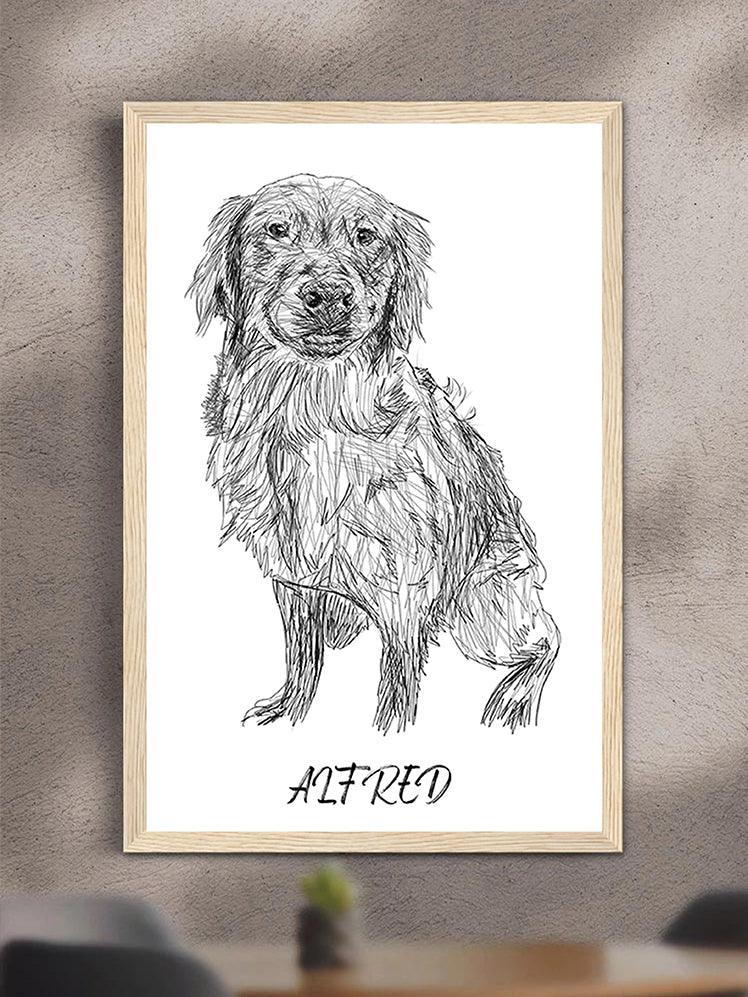 Pencil Sketch - Custom Pet Poster - NextGenPaws Pet Portraits