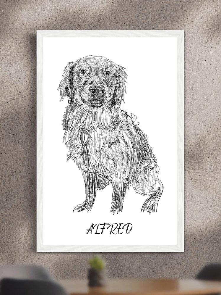 Pencil Sketch - Custom Pet Poster - NextGenPaws Pet Portraits