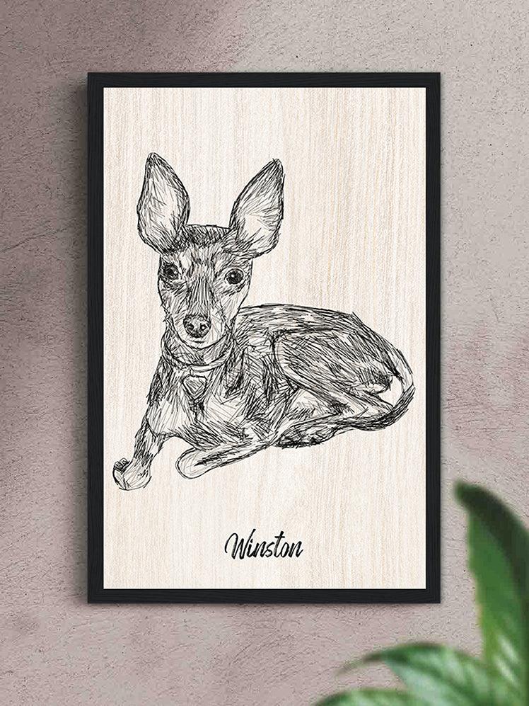 Pencil Sketch - Custom Pet Poster - NextGenPaws Pet Portraits