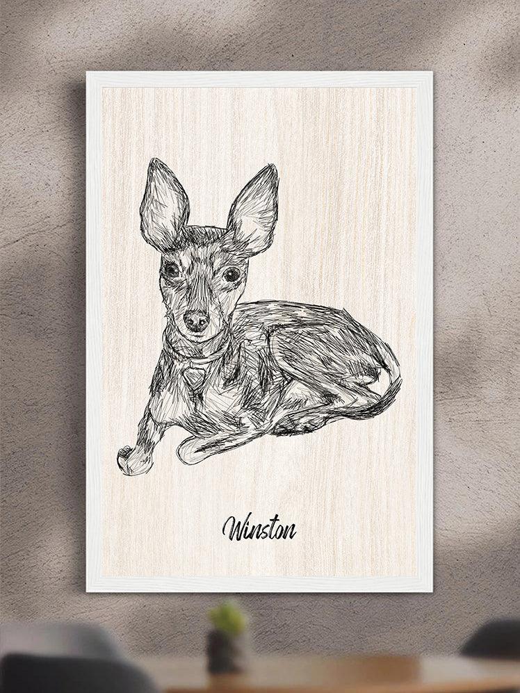 Pencil Sketch - Custom Pet Poster - NextGenPaws Pet Portraits