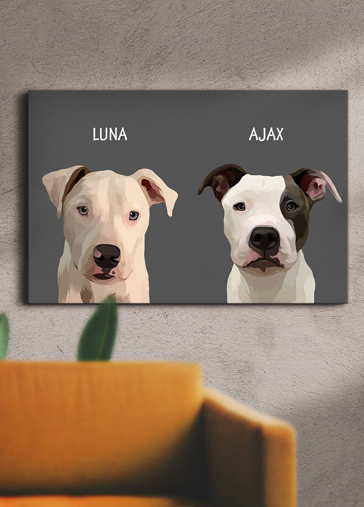 Minimalist Classic Sibling Design - Custom Pet Portrait