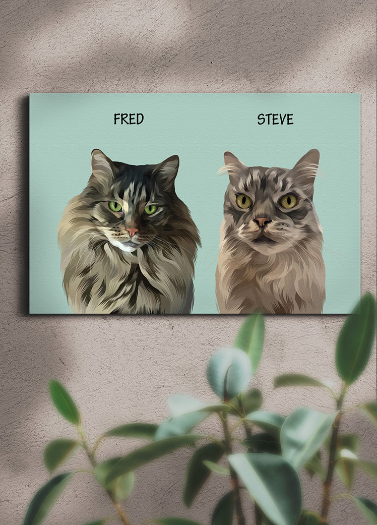 Minimalist Classic Sibling Design - Custom Pet Portrait