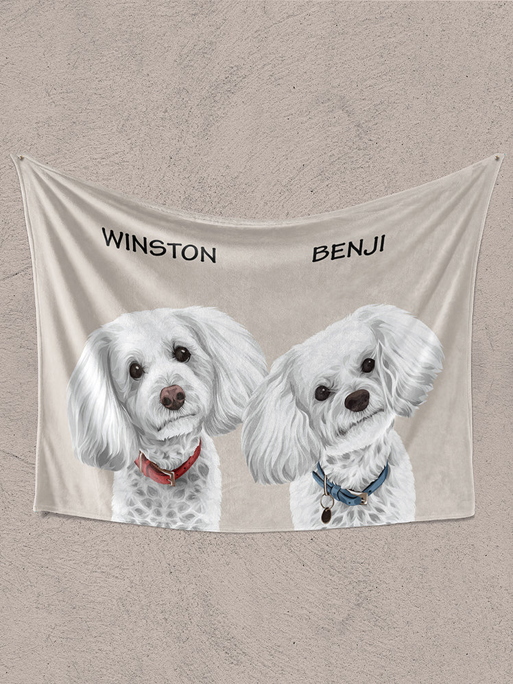 Minimalist Classic Sibling Design - Custom Pet Blanket