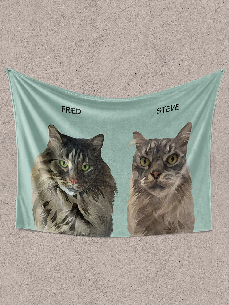 Minimalist Classic Sibling Design - Custom Pet Blanket