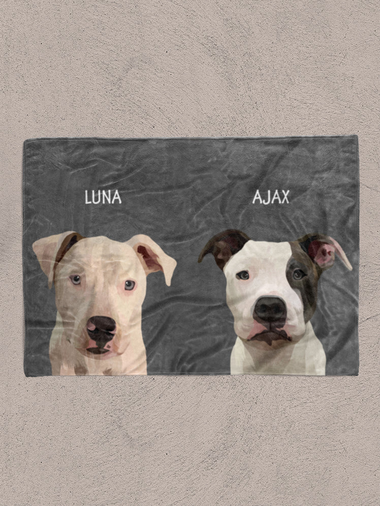 Minimalist Classic Sibling Design - Custom Pet Blanket