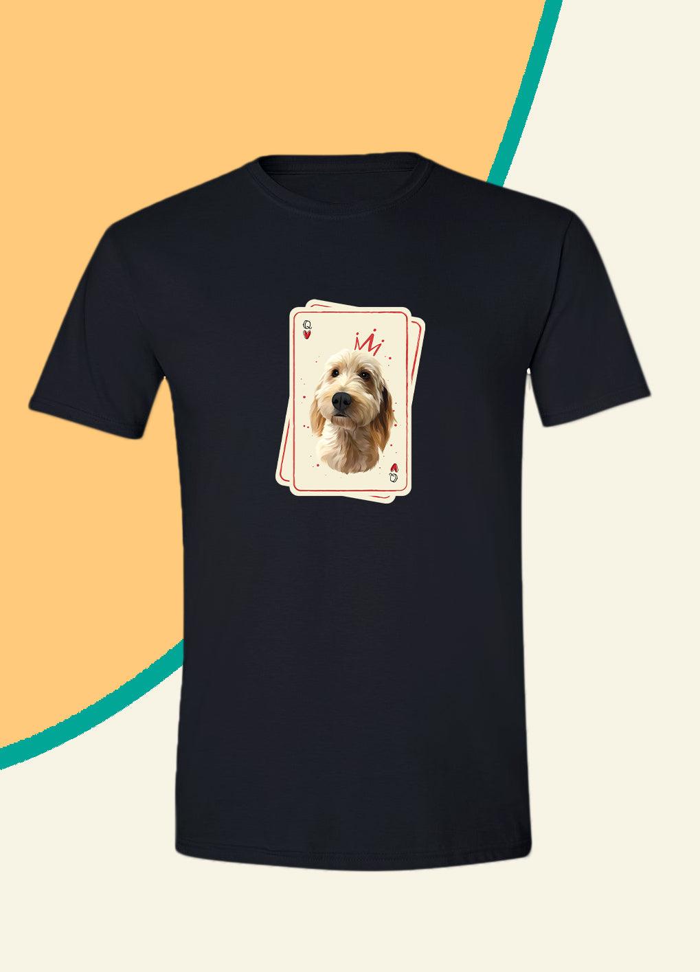 Queen Playing Cards - Unisex Custom Pet TShirt - NextGenPaws Pet Portraits