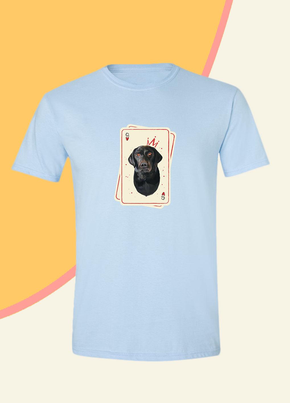 Queen Playing Cards - Unisex Custom Pet TShirt - NextGenPaws Pet Portraits
