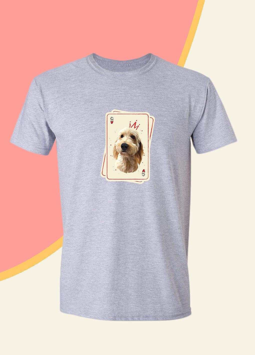 Queen Playing Cards - Unisex Custom Pet TShirt - NextGenPaws Pet Portraits