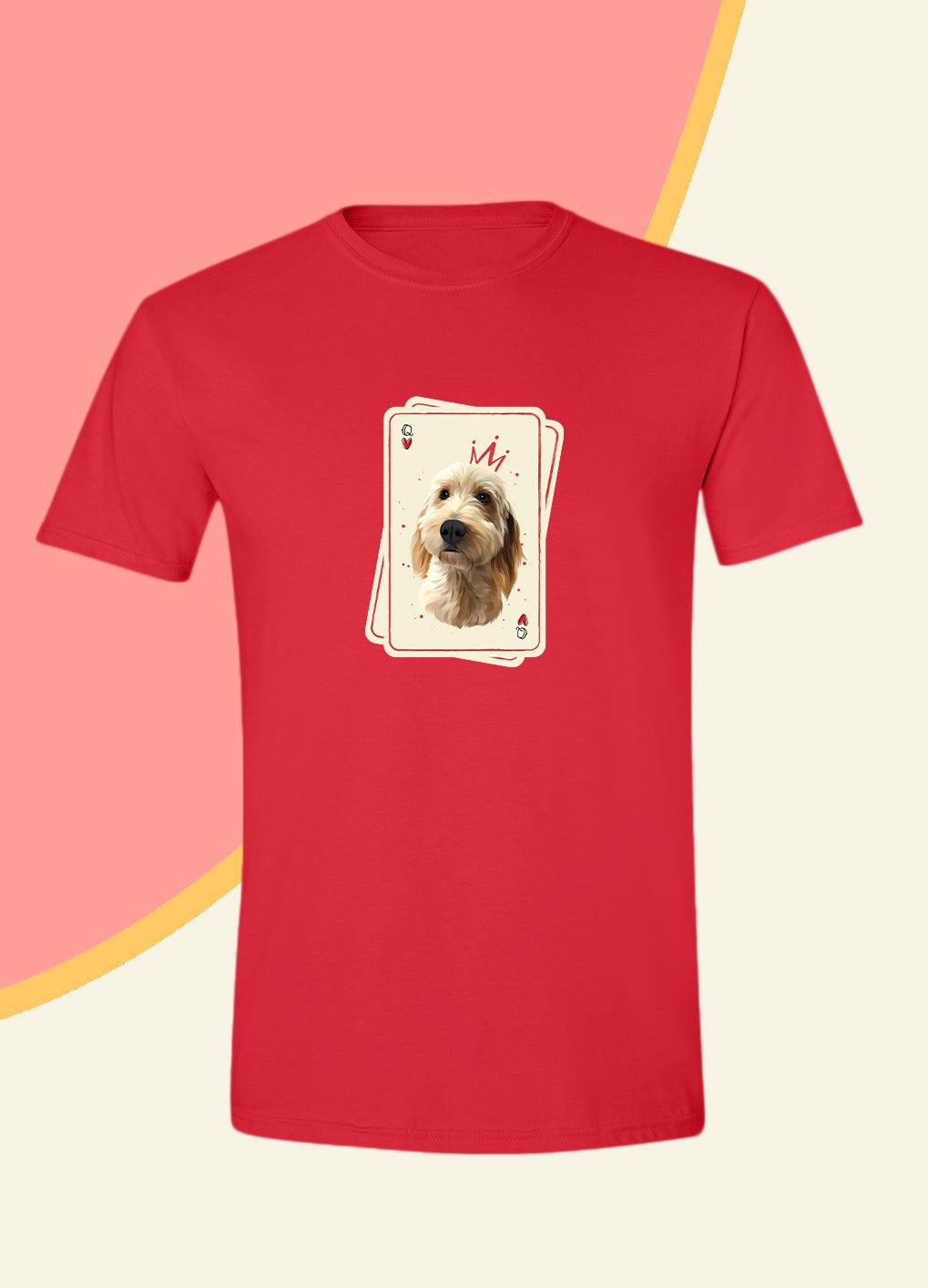 Queen Playing Cards - Unisex Custom Pet TShirt - NextGenPaws Pet Portraits