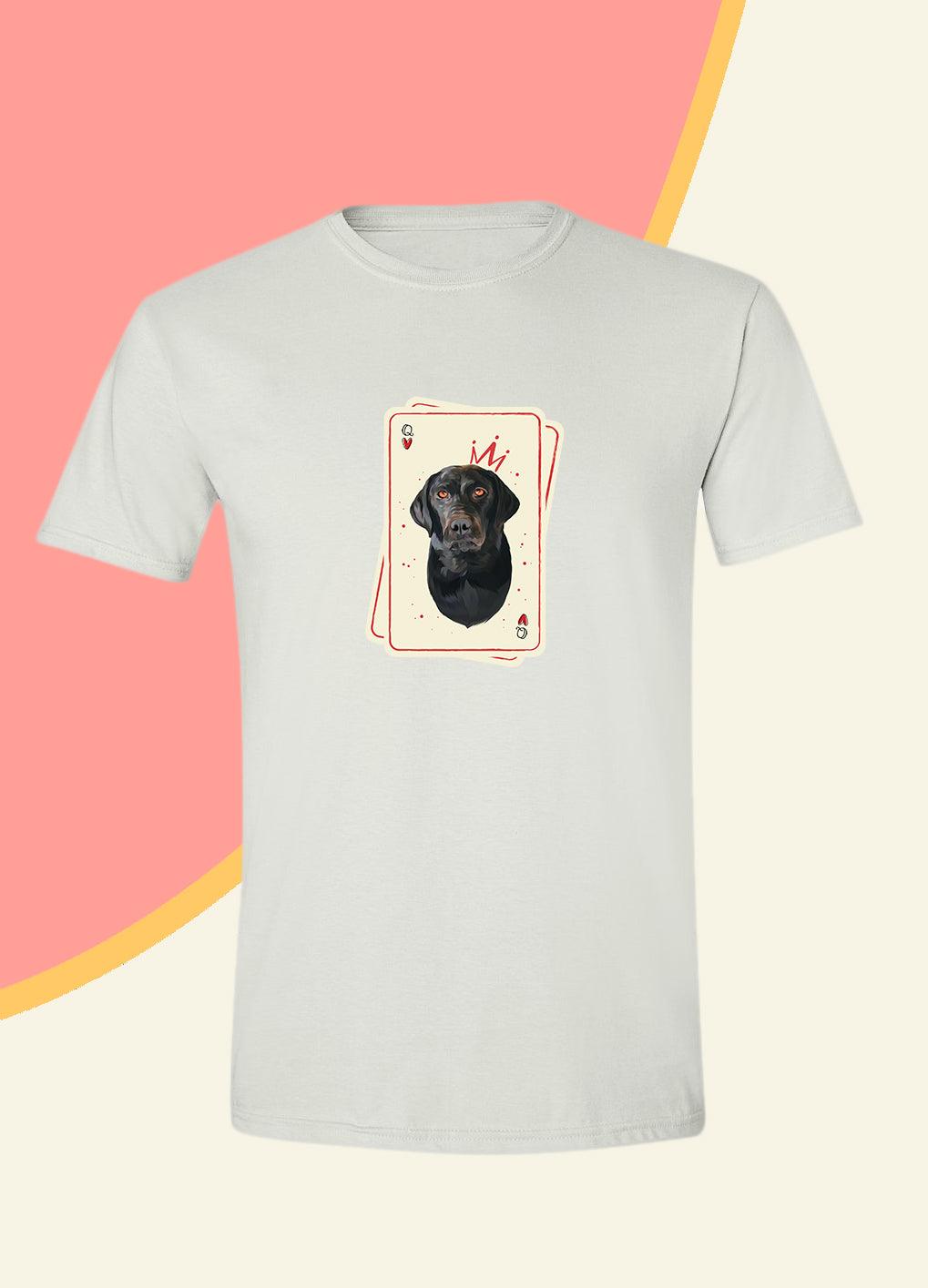 Queen Playing Cards - Unisex Custom Pet TShirt - NextGenPaws Pet Portraits