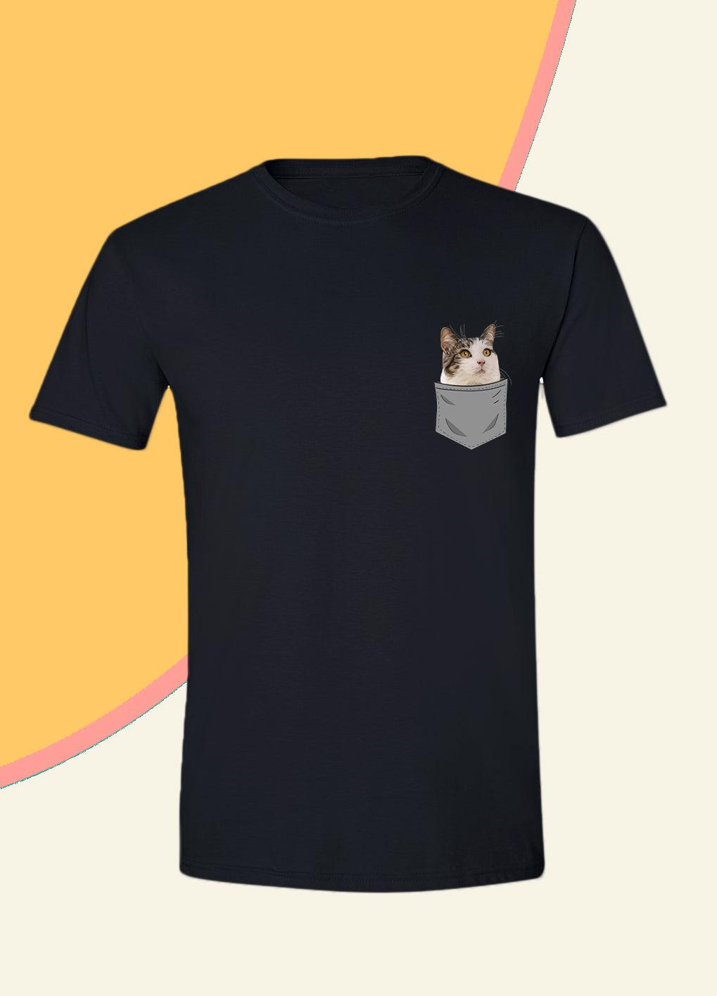 Minimalist Style Pocket - Custom Pet TShirt - NextGenPaws Pet Portraits