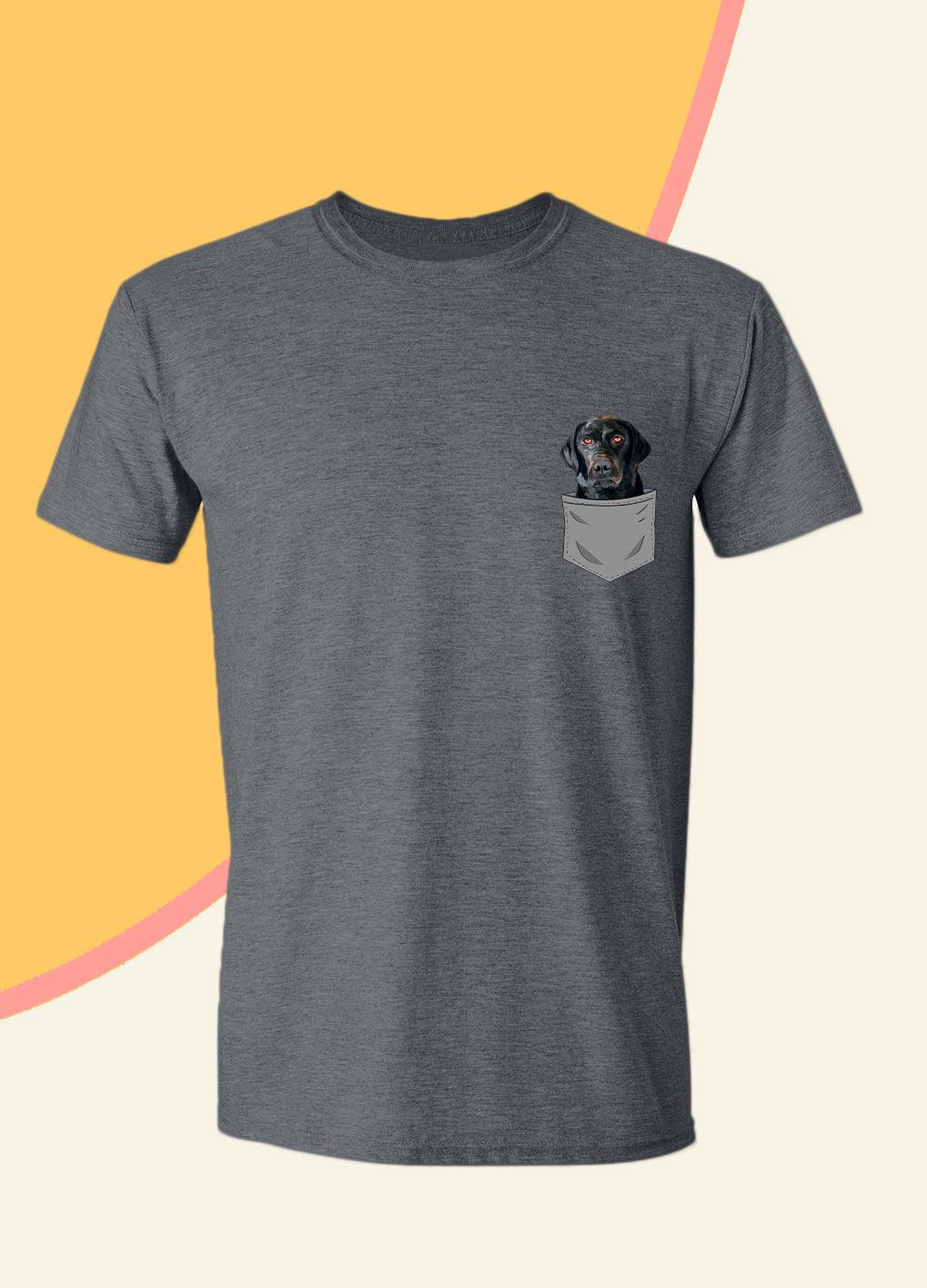 Minimalist Style Pocket - Custom Pet TShirt - NextGenPaws Pet Portraits