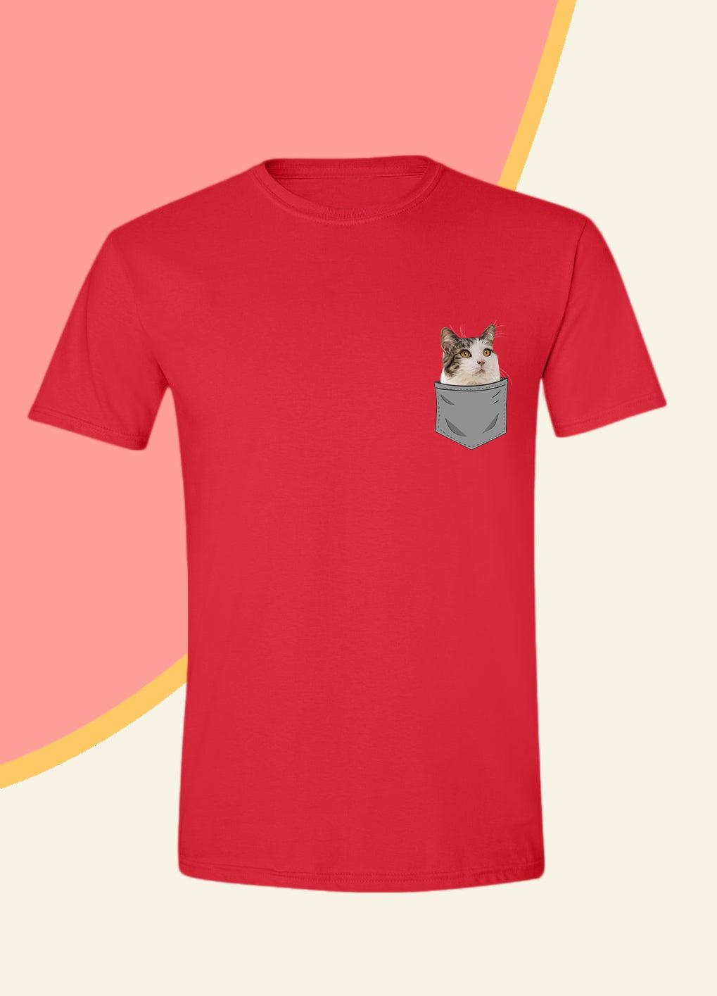 Minimalist Style Pocket - Custom Pet TShirt - NextGenPaws Pet Portraits