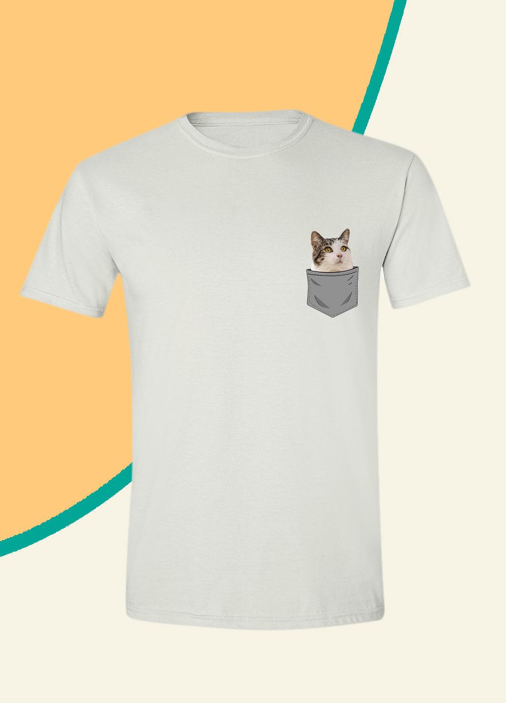 Minimalist Style Pocket - Custom Pet TShirt - NextGenPaws Pet Portraits