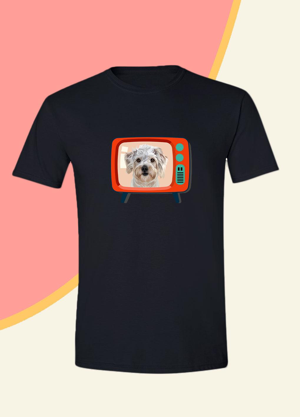 Retro TV - Unisex Custom Pet TShirt - NextGenPaws Pet Portraits