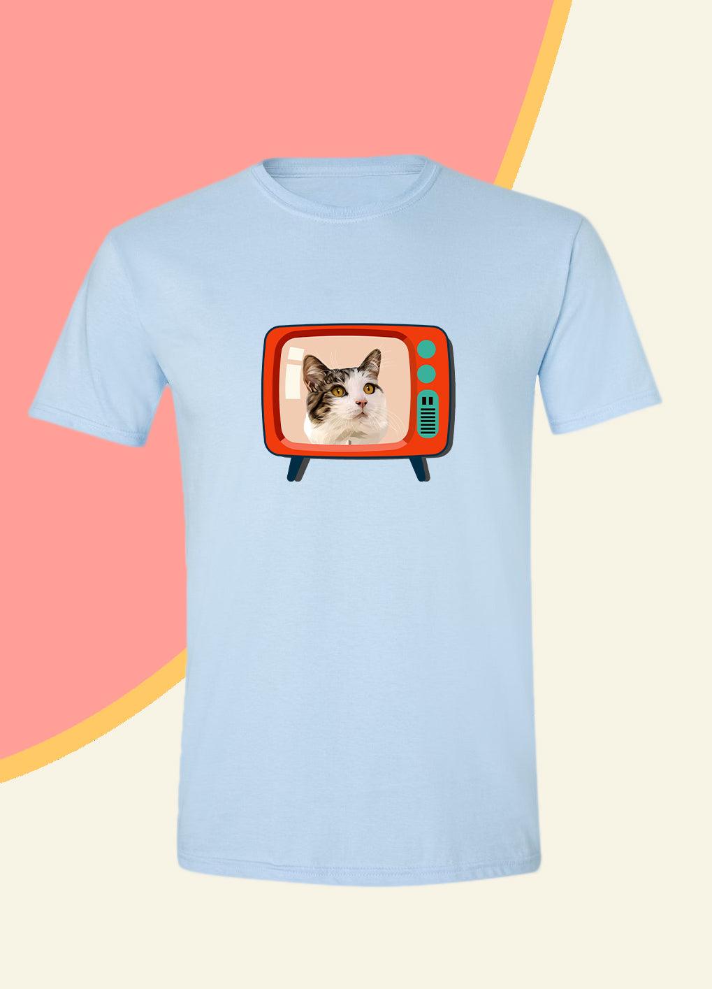 Retro TV - Unisex Custom Pet TShirt - NextGenPaws Pet Portraits